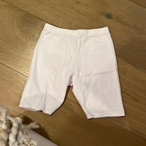 White biker shorts